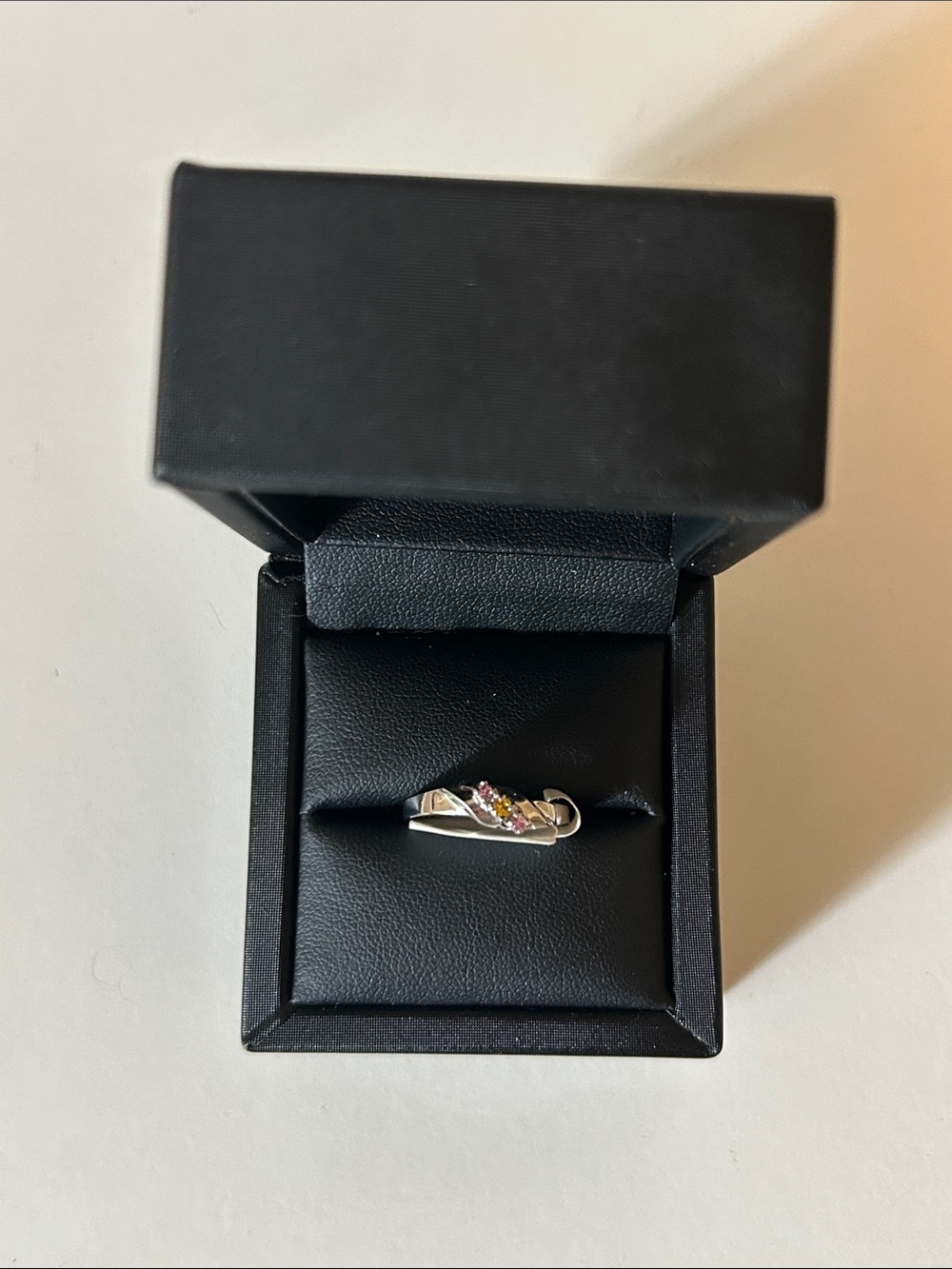 Alloy Silver Pink Sapphire Accent Costume Ring - Size 6